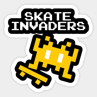 Skate Invaders Yellow Sticker